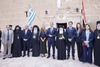 Ο Μητσοτάκης στην ενθρόνιση του νέου Αρχιεπισκόπου Σινά, κ. Συμεών - «Εθνικό καθήκον μας το ενδιαφέρον για τη Μονή»