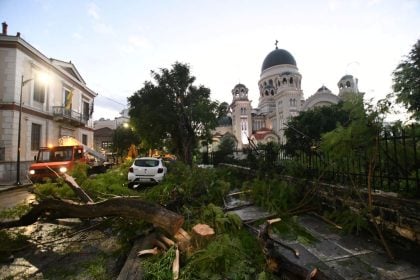 Πάτρα: Οι εργαζόμενοι του Δήμου συνεχίζουν και σήμερα τις εργασίες καθαρισμού στις περιοχές που επλήγησαν από την ανεμοθύελλα