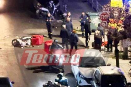 Πάτρα: Σφοδρή σύγκρουση “ντελιβεράδων” - Δύο τραυματίες (ΦΩΤΟ)