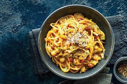 Καρμπονάρα με πράσο