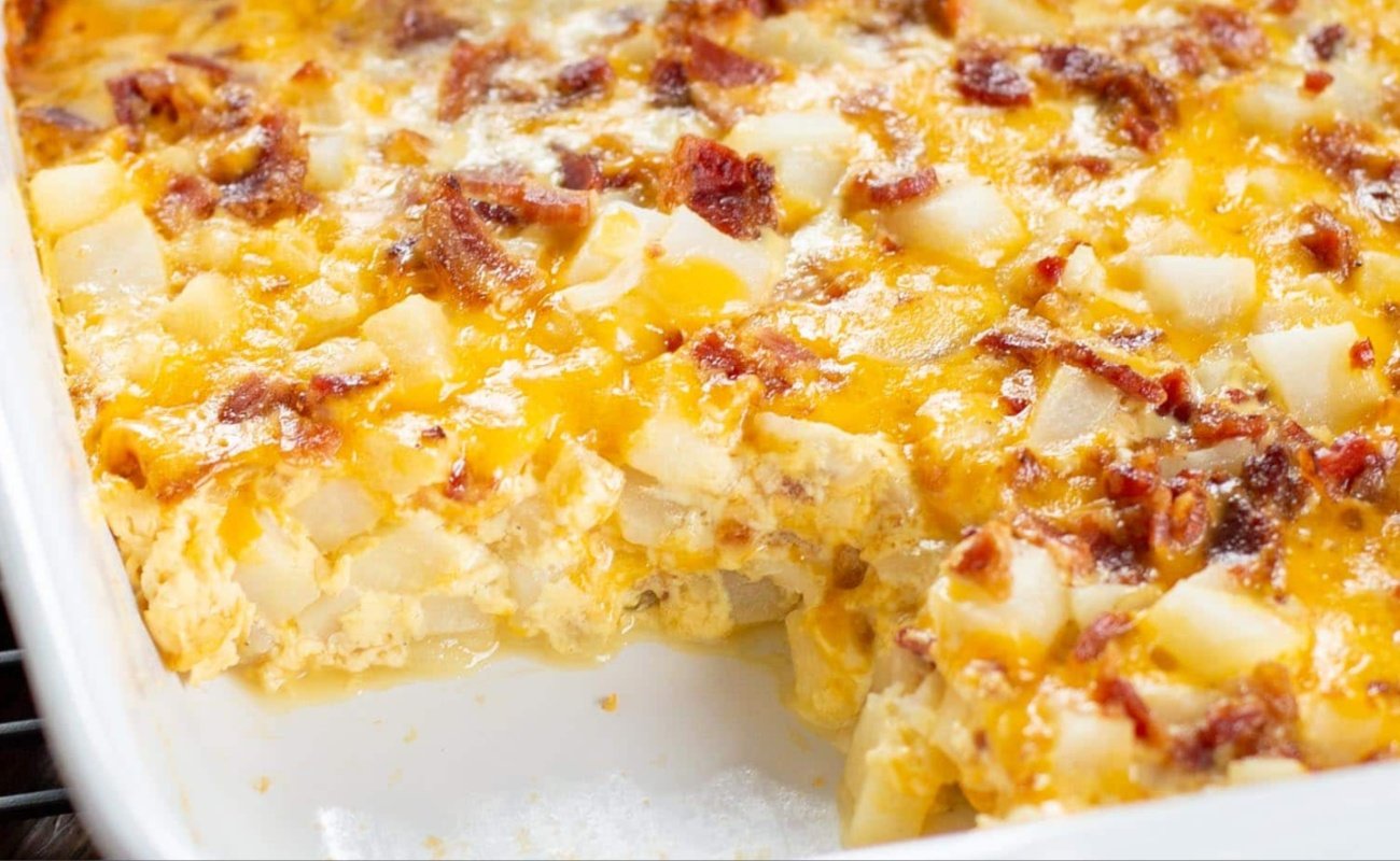 Σουφλέ πατάτας με γραβιέρα και μπέικον