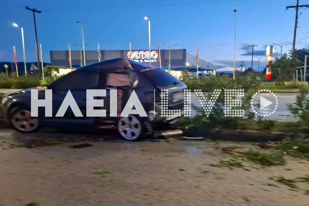 Πατρών - Πύργου: Τρελή πορεία αυτοκινήτου - Στο νοσοκομείο ο οδηγός (ΦΩΤΟ)