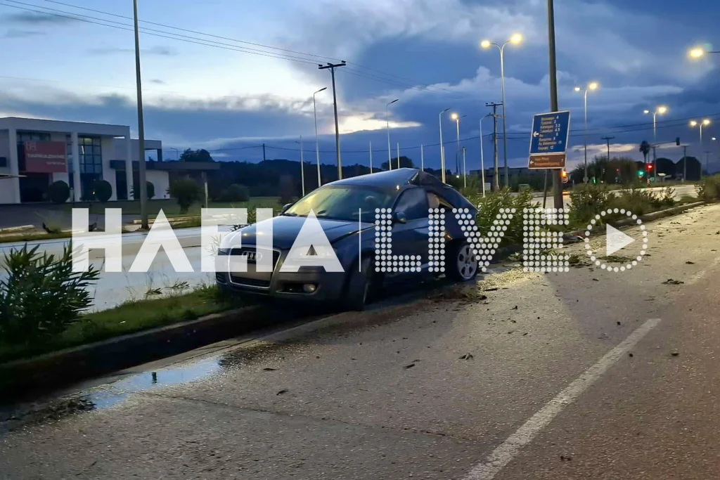 Πατρών - Πύργου: Τρελή πορεία αυτοκινήτου - Στο νοσοκομείο ο οδηγός (ΦΩΤΟ)