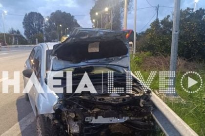 Εθνική Οδός Πατρών – Πύργου: Σύγκρουση δύο οχημάτων