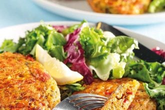 Μπιφτέκια λαχανικών με τυρί στο φούρνο