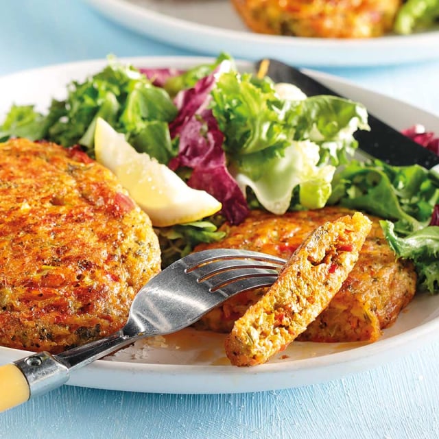 Μπιφτέκια λαχανικών με τυρί στο φούρνο