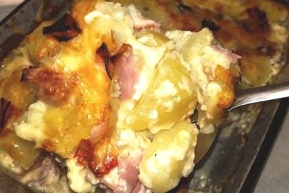 Σουφλέ με αλλαντικά, πατάτες και μαγιονέζα