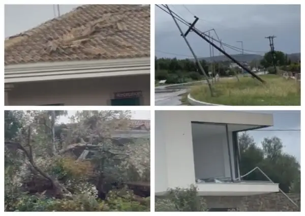 Η κακοκαιρία Adel σάρωσε την Φοινικούντα: Ξηλώθηκαν στέγες από ανεμοστρόβιλο, ζημιές σε επιχειρήσεις