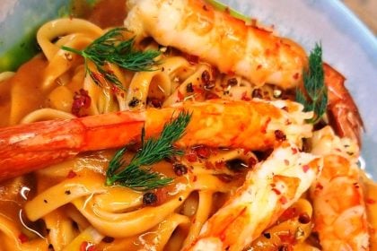 Γαριδομακαρονάδα με λαζανάκι