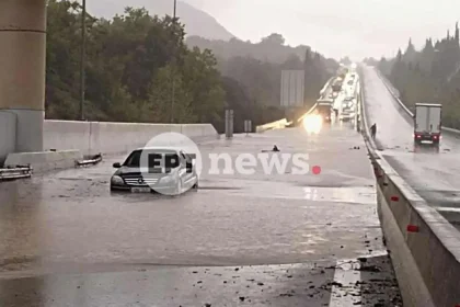 Στο μάτι της κακοκαιρίας Αρκαδία και Μεσσηνία: Πλημμύρισαν δρόμοι, εγκλωβίστηκαν οδηγοί