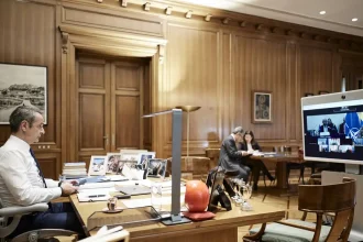 O Κυριάκος Μητσοτάκης συμμετείχε στην τηλεδιάσκεψη της «Συμμαχίας των Προθύμων» για την Ουκρανία