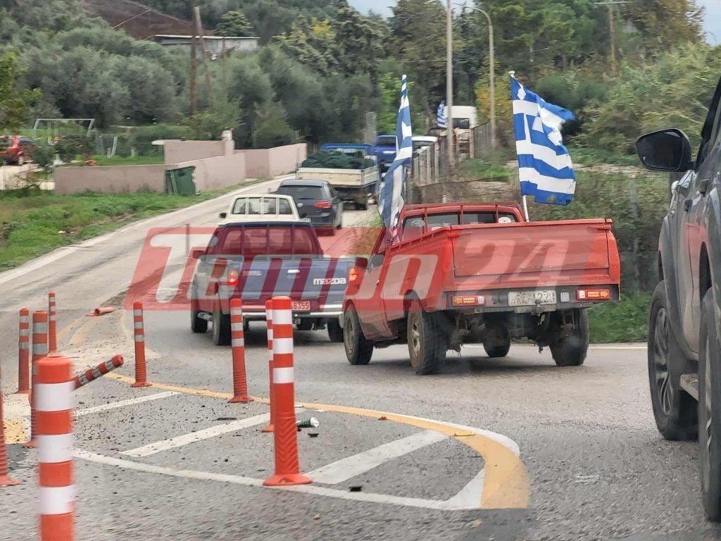 Πορεία των αγροτών με οχήματα στην Πατρών-Πύργου - Επιχείρησαν μπλόκο στα εγκαίνια, παραδόθηκαν τα τελευταία 10 χλμ. (ΦΩΤΟ)