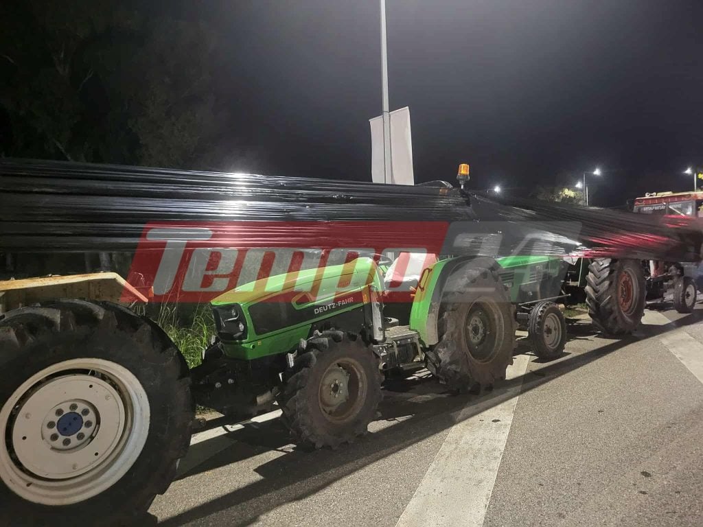 Πατρών-Πύργου: Έκλεισαν το δρόμο, στον κόμβο της Κ. Αχαΐας οι αγρότες (ΦΩΤΟ - ΒΙΝΤΕΟ)