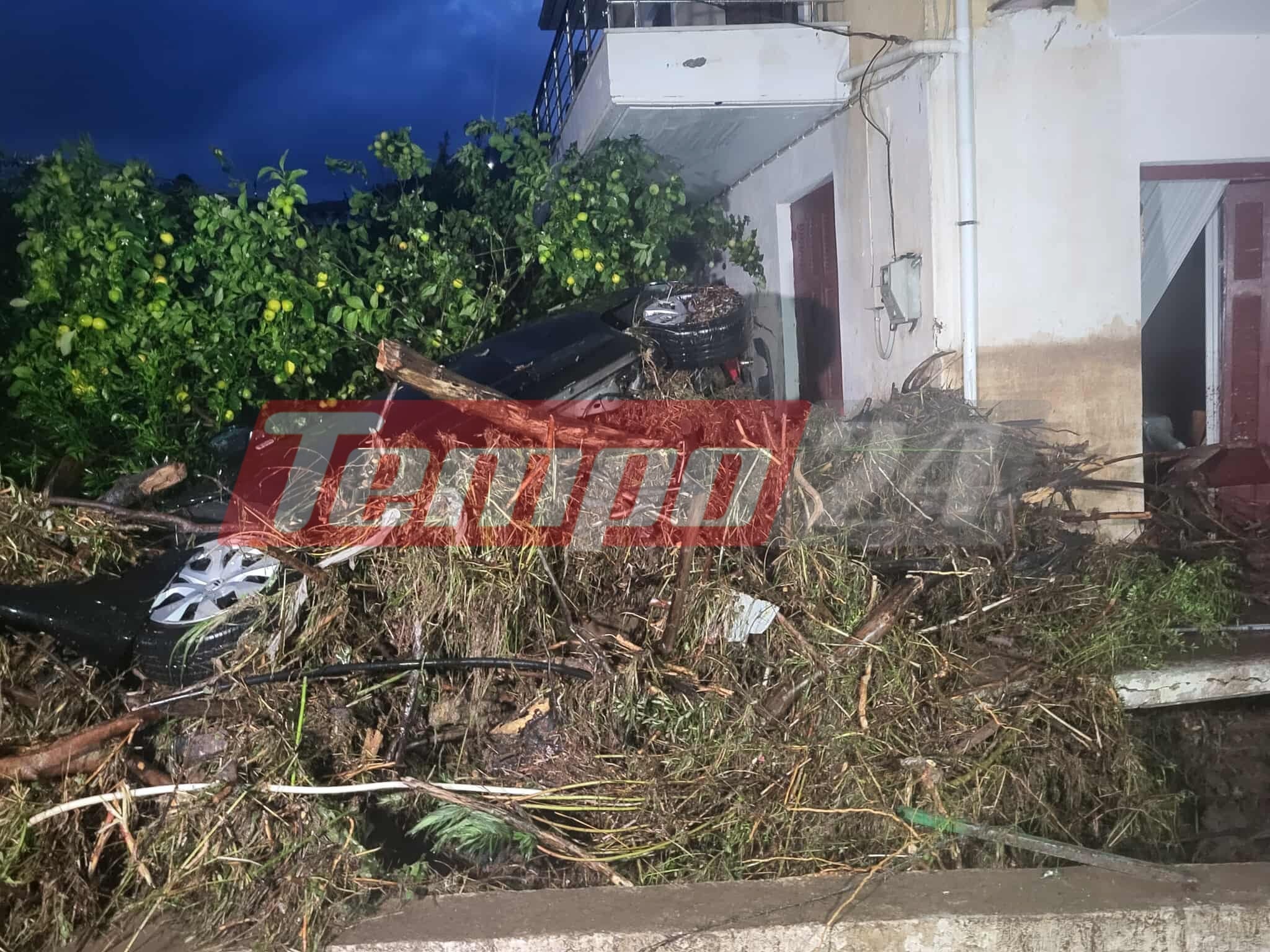 Κακοκαιρία "Byron": Πνίγηκε ο Πλάτανος Γυθείου (ΦΩΤΟ)