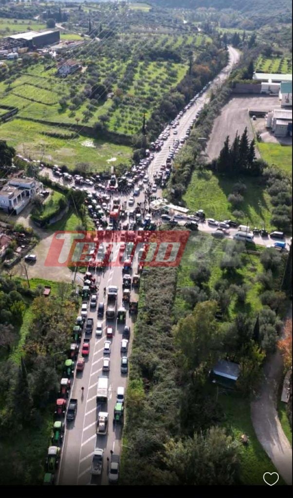 Το αγροτικό μπλόκο του Κουρλαμπά από ψηλά!