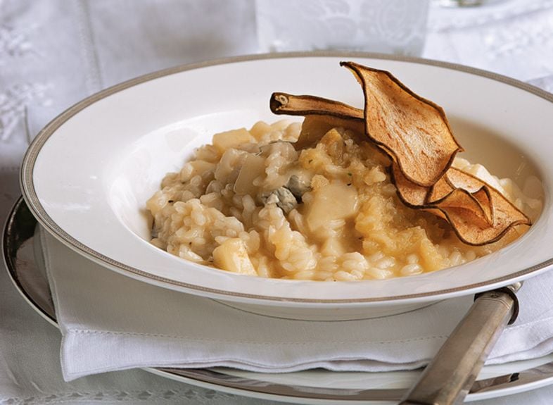 Ριζότο με αχλάδια και ροκφόρ