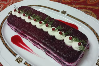 Σαλάτα τούρτα με παντζάρι και κρέμα φέτας