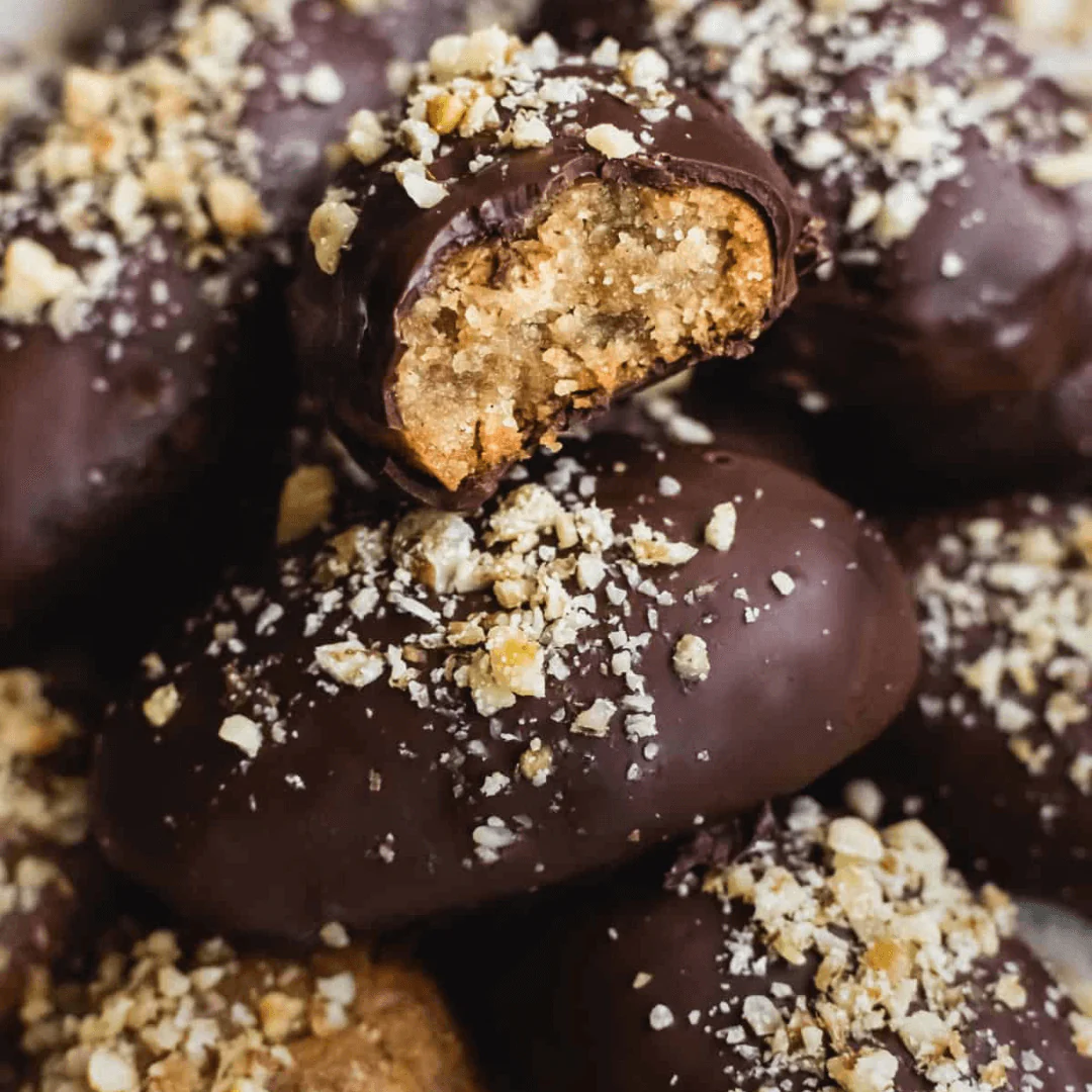 Μελομακάρονα με επικάλυψη σοκολάτας και καρύδι