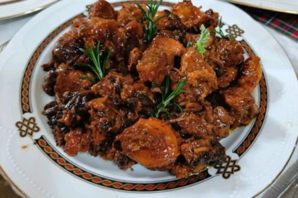 Χοιρινό με δαμάσκηνα και πορτοκάλι