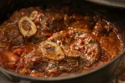 Οσομπούκο με μαυροδάφνη και δεντρολίβανο