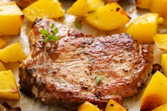 Χοιρινό πρασοσέλινο στον φούρνο με πατάτες