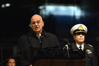 Ο Νίκος Δένδιας παρακολούθησε άσκηση με βολή τορπίλης νέου τύπου «SeaHake mod4»