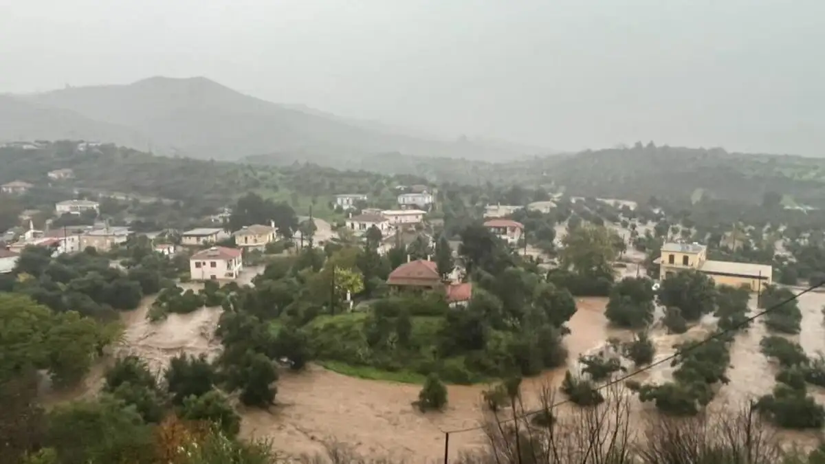 Μήνυμα του 112 στην Ανατολική Μάνη - Πλημμύρισε το χωριό Πλάτανος
