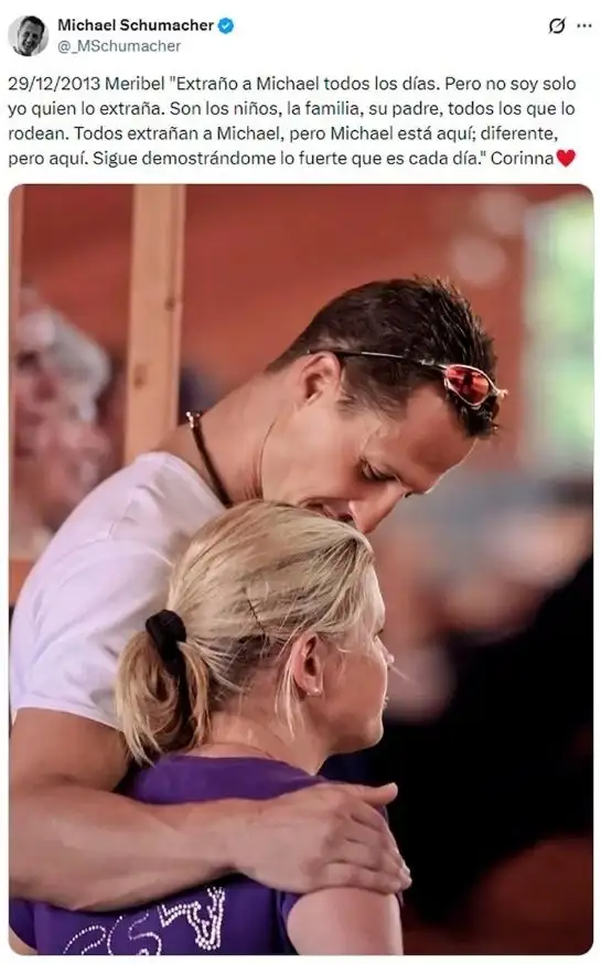 «Ο Μίκαελ Σουμάχερ είναι εδώ, αλλά είναι διαφορετικός»: Το συγκινητικό μήνυμα της γυναίκας του