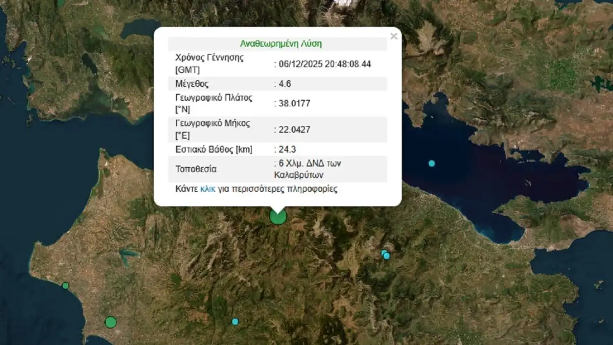 Σεισμός 4,6 ρίχτερ στα Καλάβρυτα: «Γνωστή φωλιά δονήσεων», λέει ο Γεράσιμος Παπαδόπουλος