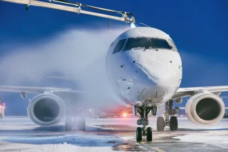 Ταλαιπωρία για την αποστολή του Ολυμπιακού: Έπιασε πάγος στα φτερά του αεροπλάνου στην Αστάνα