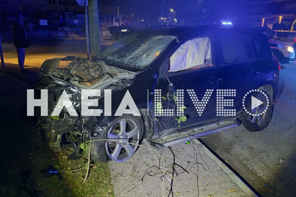 Δυτ. Ελλάδα: Τρελή πορεία για ΙΧ - "Έκοψε" κολώνες και πινακίδες ΒΙΝΤΕΟ-ΦΩΤΟ