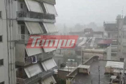 Σφοδρή καταιγίδα με ισχυρούς ανέμους στην Πάτρα-ΦΩΤΟ