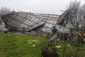 Ηλεία: Kαταστροφικό πέρασμα ανεμοστρόβιλου στην Πηνεία – “Σηκώθηκε” ολόκληρος στάβλος (ΦΩΤΟ)
