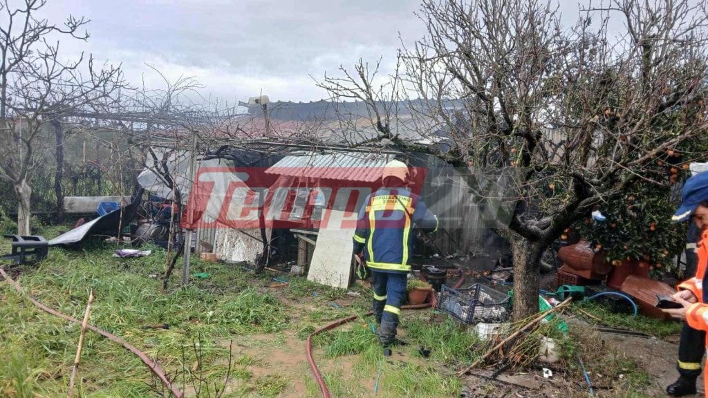 Αγρίνιο: Στις φλόγες αγροτική αποθήκη (ΦΩΤΟ)