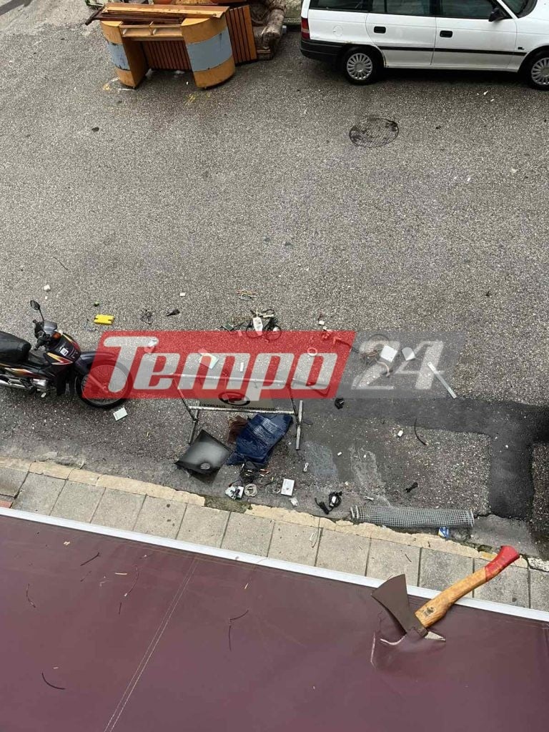 Σφοδρή καταιγίδα με ισχυρούς ανέμους στην Πάτρα - "Πέταξε" τσεκούρι από μπαλκόνι (ΦΩΤΟ)
