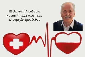 Εθελοντική αιμοδοσία, σήμερα, από τον Σύλλογο Χαλανδρίτσας