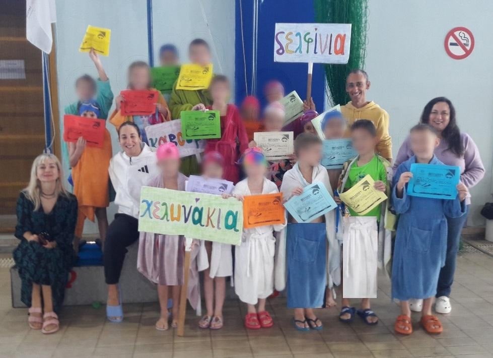 Ολοκλήρωση Μαθημάτων Κολύμβησης του Α΄ Τριμήνου στα Δημοτικά της Αχαΐας – Επίσκεψη της Νόρα Δράκου