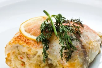 Φιλέτο μπακαλιάρου γεμιστό στον φούρνο