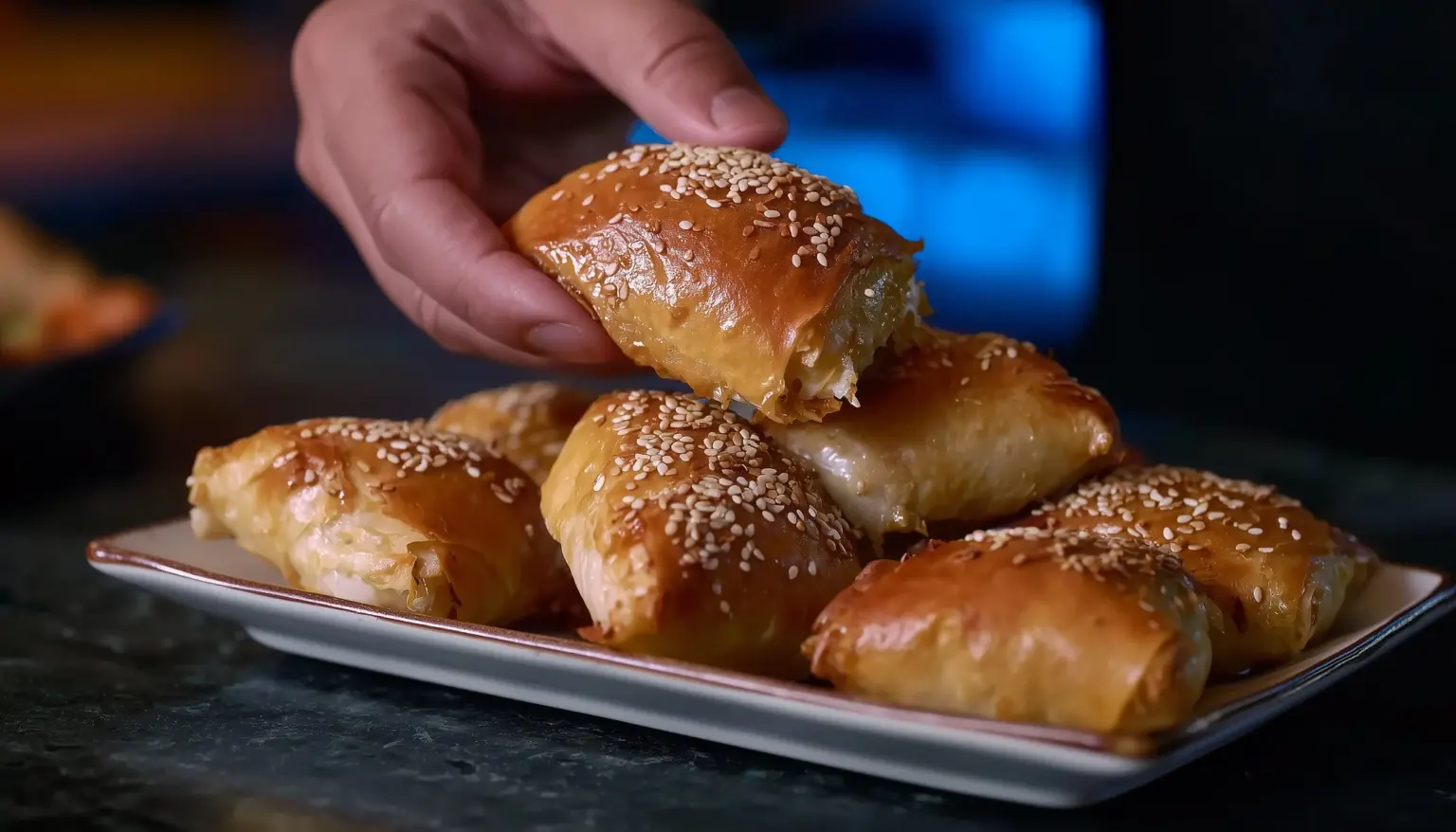 Μπουρεκάκια τυριού με σουσάμι