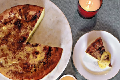 Γαλατόπιτα Ηπείρου (χωρίς φύλλο) με κρέμα λεμονιού και κανέλα