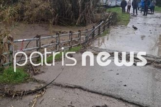 Έσπασε η γέφυρα του Ενιπέα στο Λαντζόι μετά από πολύωρη κακοκαιρία – Αποκομμένες 10 οικογένειες