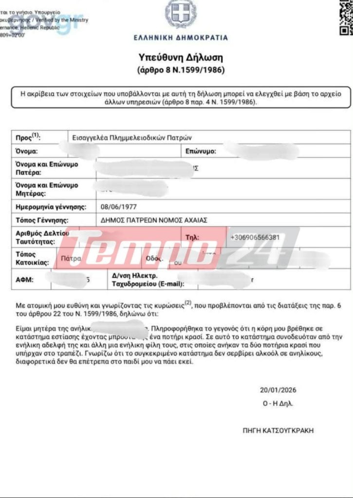 Πάτρα: Σφράγισμα 30 ημερών σε κατάστημα - Βρέθηκε ανήλικη μαζί με την ενήλικη αδερφή της, τι υποστηρίζει η μητέρα τους - ΕΓΓΡΑΦΑ