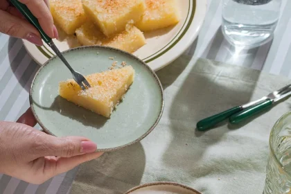 Ψητός χαλβάς με λεμόνι και ινδοκάρυδο