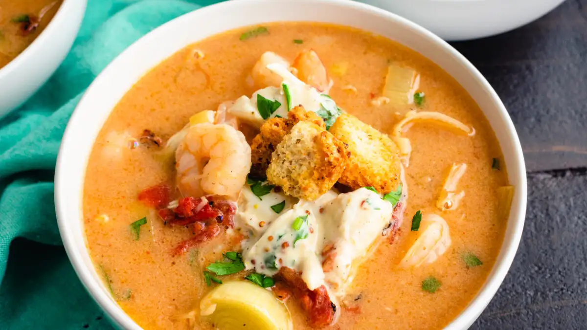 Κρεμώδης σούπα με γαρίδες
