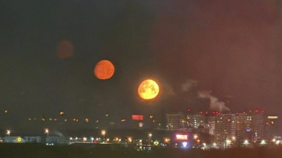 Τρία... φεγγάρια φώτισαν τον ουρανό της Μόσχας: Το σπάνιο φαινόμενο της παρασελήνης ΒΙΝΤΕΟ