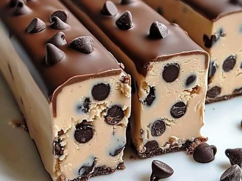 Μπάρες με γεύση μπισκότο και σταγόνες σοκολάτας