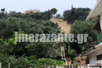 Ζάκυνθος: Κατολισθήσεις σε Αγία Τριάδα και Μπόχαλη – Χώματα και βράχοι «εισέβαλαν» σε σπίτι
