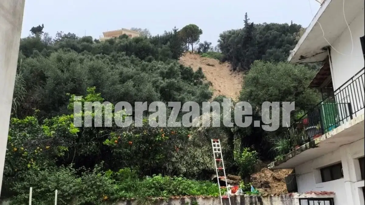 Ζάκυνθος: Κατολισθήσεις σε Αγία Τριάδα και Μπόχαλη – Χώματα και βράχοι «εισέβαλαν» σε σπίτι
