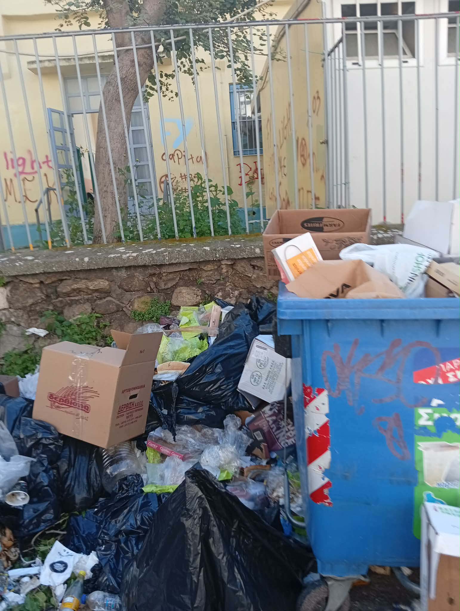 Πάτρα: Σκουπιδότοπος πίσω από Δημοτικό Σχολείο - ΦΩΤΟ