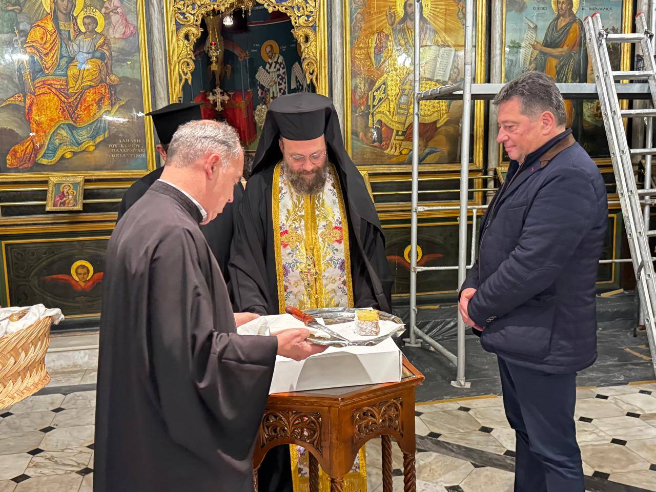 Ο Δημήτρης Παλούμπης στο ναό Παναγίας Φανερωμένης στο Αίγιο